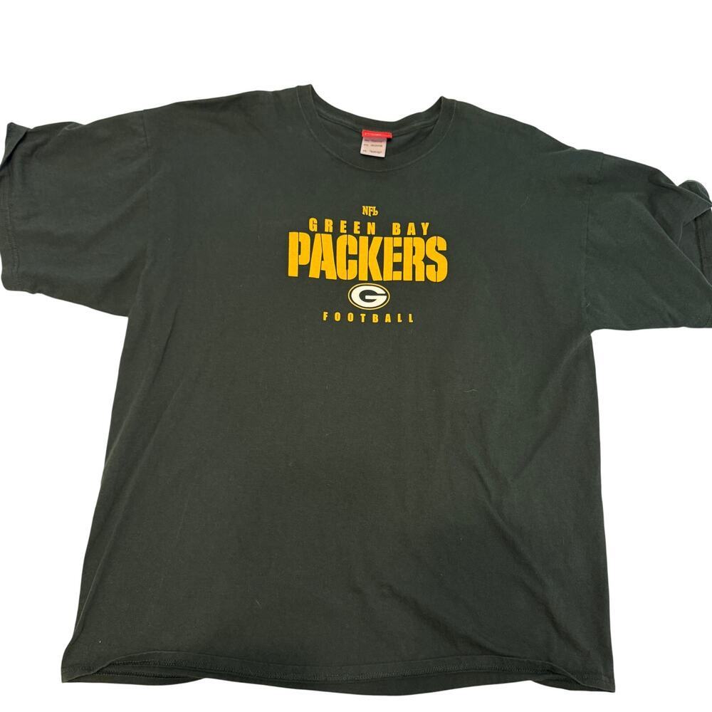 90s Green Bay Packers TShirt Streetwear Mens 2XL Green NFL Faded Sportcore